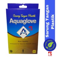 Aquaglove Plastic Gloves, 100 Sheets, Aqua Glove 100pcs, Thick, Tear-Resistant, Food Grade, Eating