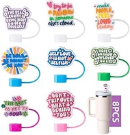 8-Piece Blessing series Straw Covers for Stanley Cup, 0.4in/10mm Diameter Straw Toppers Cap,Compatib