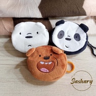 We Bare Bears Plush Wallet/Coin Purse with Keychain Holder (Grizzly, Panda, and Ice Bear)