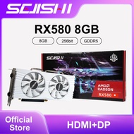 SEJISHI Video Card RX 580 8G 256Bit 2048SP GDDR5 AMD GPU Desktop Graphics Cards Gamer RX580 Radeon G