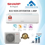 Sharp 1HP/1.5HP/2HP/2.5HP Non Inverter Air Conditioner R32 Aircond Self-Cleaning &amp; Energy Saving