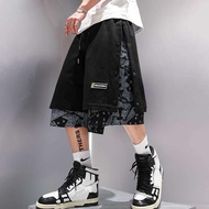 8257 Visitors💞Large Size High Street Shorts Men Cashew Flower Breasted Summer Trendy Loose Sports Ou