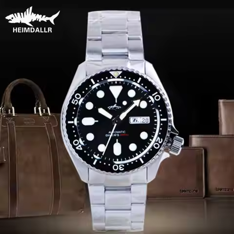 HEIMDALLR Sharkey SKX007 Men Diver Wristwatches Ceramic Bezel Sapphire Mirror Retro Mechanical Watch