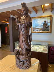 紅木 印度金星小葉紫檀 佛像 送子觀音 全手工雕刻 山奇藝術