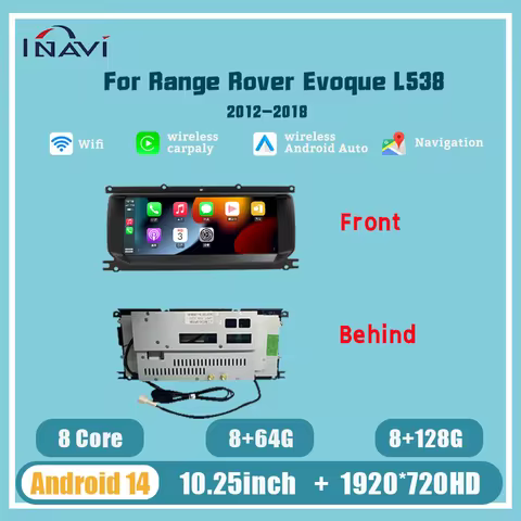10.25''For Range Rover Evoque L538 2012-2018 Android 14 Car Navigation GPS Radio Multimedia Player W