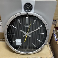 Seiko Clock QXA802S Decorator Black Analog Quartz Quiet Sweep Silent Movement Wall Clock QXA802