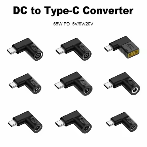 5.5X2.5 7.4X0.9 4.5X0.6mm USB C Connector DC to Type C Converter Power Adapter Laptop Charger PD 65W