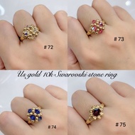 Us gold 10k austrian crystal stone ring