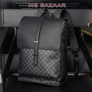 2026 Korean Style Men Backpack Waterproof PU Leather Large Capacity 20–35L Travel School Bag for 14 