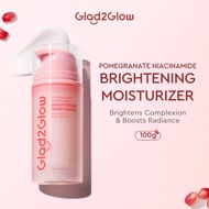 Glad2Glow Pmomegranate Niacinamide Brightening Moisturizer Big Size (100g)Whitening Glowing Day Face