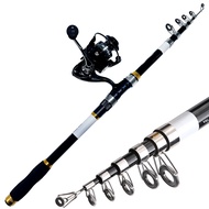 GHOTDA Fishing Rod Kits with 2.1-3.6M Telescopic Sea Rod and Spinning Reel Set Travel Fishing Acce