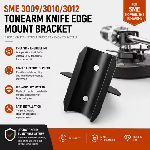SME 3009 3010 3012 Tonearm Knife Edge Mount Bracket Black Metal Support Holder Turntable Repair Part