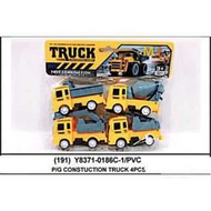 MINI CONSTRUCTION TOYS CONTENTS 4 186C1 Children's engineering series truck toys, contents 4 pcs CON