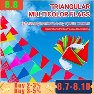 Small Colorful Flags, Triangular Flags, Decorative Wedding Construction Site Warning Ropes, Triangul