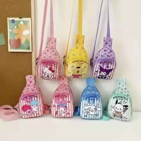 KT Sanrio Cartoon Printed Shoulder Bag Versatile Crossbody Bag Birthday Gift Christmas Halloween Spr