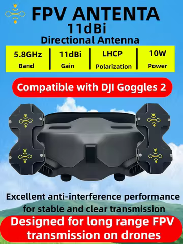 11dBi LHCP FPV Patch Antenna 5.8GHz Directional High Gain for DJI Goggles 2 Long Range Digital HD Tr