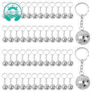 50Pcs Mini Disco Ball Keychain, Mirror Disco Ball Bulk Keyring Party Favors for 70s 80s Disco Party 