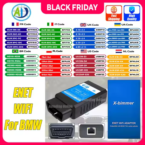 OBD2 ENET WiFi Adapter for BMW ICOM F/G Series Ethernet Coding Connector for BimmerCode,Bootmod3,xDe