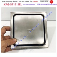 Thoát sàn Caesar 12x12cm ST1212EL-D90 mặt inox kín phễu thoát sàn SUS304 thoát nước nhanh chống hôi 