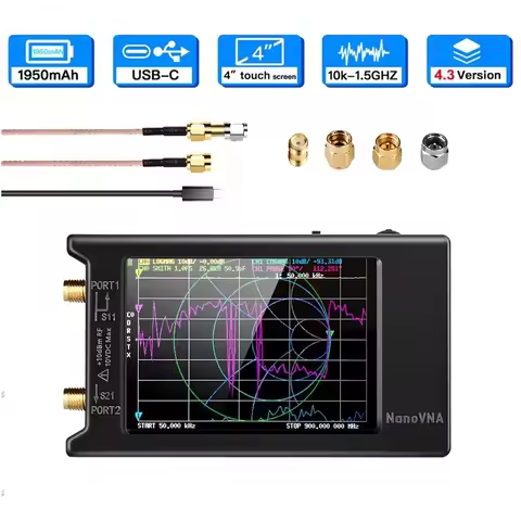 NanoVNA-H4 H 4 inch Vector Network Analyzer 1950mAh battery Original Hugen Touchscreen HF VHF UHF An