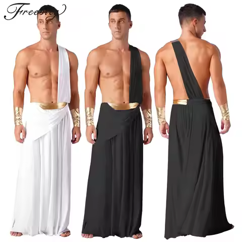 Mens Ancient Greek Skirt Mythology Olympus Zeus Hera God Toga Roman Spartan Gladiator Warrior Costum