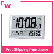 Seiko clock wall clock table clock combined radio digital calendar Rokuyo temperature humidity display large silver metallic SQ433S SEIKO