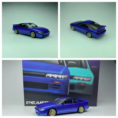 Peako 1:64 S13 Sileight RPS13 Blue Diecast Model Car Collect Limited Edition Alloy