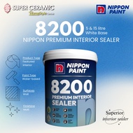 Nippon Paint 8200 Premium Interior Sealer 5 & 15 Liter Undercoat Wall Sealer Water-Based Sealer Cat 