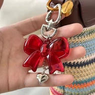 2025 New Bow Love Keychain Pendant Korean Style Bag Ornaments Temperament Acrylic Jewelry Creative C