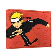 N52E Anime Wallet Birthday Gift Men's Wallet Student Wallet Naruto Naruto Sasuke Write Round Eye Red