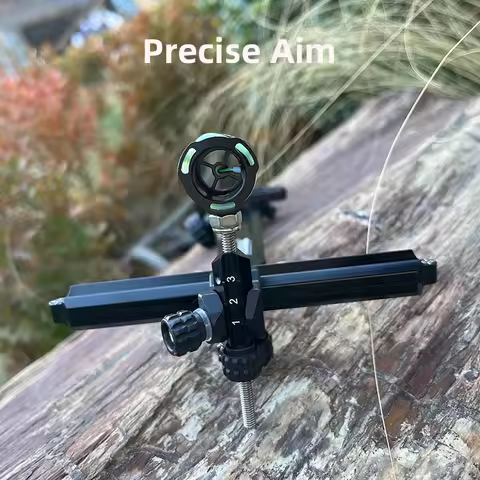 Archery Recurve Bow Sight Head 0.019 Optical Fiber Pin Aiming Head for Recurve Bow Sight Shooting Hu