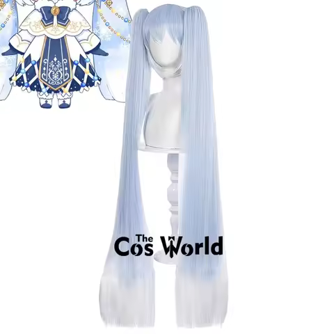 Miku 2021 Snow 120cm/47inch Long Straight Halloween Anime Cosplay Wigs Synthetic Hair + Wig Cap