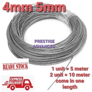 [150METER] 4mm 5mm 10mm Galvanized Steel Wire Rope Cable Heavy Duty Galvanized Wire Rope 6x12+7 Fibr