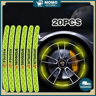 20PCS Stiker Pelak Roda Mobil Motor Sepeda / Stiker Velk Reflektif /