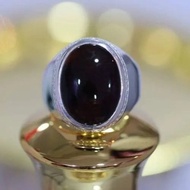 黑紅Aqeeq戒指 葉門雅馬尼Aqiq 男士葉門瑪瑙戒指