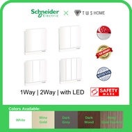 Schneider Electric AvatarOn- 16AX 250V 1Gang to 4Gang/ 1Way, 2Way Switch or with LED, White