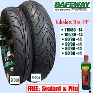 SAFEWAY TIRE size 14" for Beat, Click, Mio, Skydrive, etc. w/14 mags (FREE Sealant & Pito)