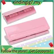 【】Metal Hole Puncher-Adjustable 6-Hole Punch with Non-Slip Base& Ruler, for A4/A5/A6 Paper, 6-Ring B