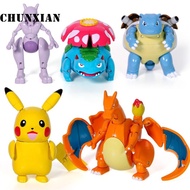 Pokemon Pokeball Transformer Toys Anime Action Figures Pikachu Charizard Greninja Gengar Kid Gift