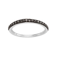 【送料無料】 アンブランデッド レディース リング アクセサリー 14k White Gold 1/4 Carat T.W. Black Diamond Stack Ring 14k Gold