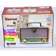 KEMAI Vintage Classic Old Style New Technology Bluetooth FM Radio MODEL 1908BT