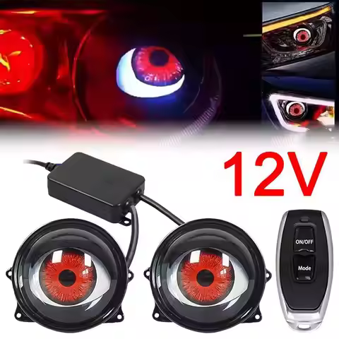 12V Remote Control Eyes Dynamic Devil Eyes LED Car Lights 2 Inch Retrofit Kits Headlight Assembly Au