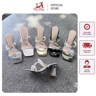 Mika high heel sandals in 5-7 cm with cross diamond straps, new and bright, hot feet 2025