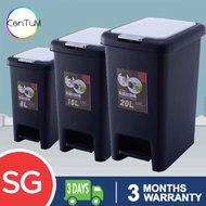 [SG] Step Pedal Bin 2 Ways Opening Trash Bin Waste Bin Rubbish Bin in 8L 15L 20L Black