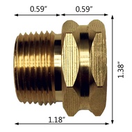 3/4” GHT Female x 3/4” NPT Male Connector, GHT to NPT Adapter Brass Fitting, Garden Hose Adapter, In