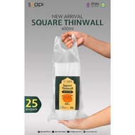 [25pcs] SUAPI Thinwall Square 450ml Transparent / Lunch Box / Food Container / Organizer Box / Party