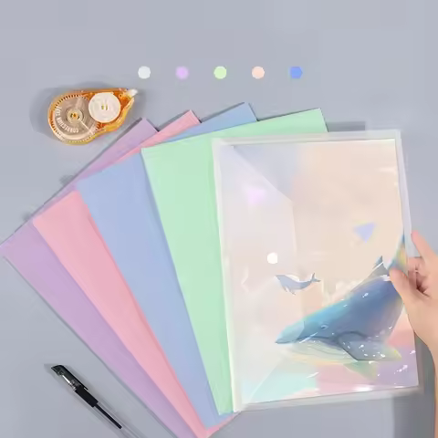 1 Piece File Bag Transparent Plastic A4 Documents Filing Storage Bag Student Organizer Information P