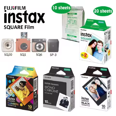 Fujifilm Instax Square White Edge Black Films Photo Paper (10-200 pcs) for Instax SQ10 SQ6 Instant C