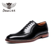 Desai Oxford Mens Shoes Leather Breathable Handmade Casual Business Knot Leather Shoes for Men Trend