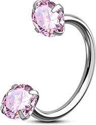 Horseshoe Nose Ring Hoops 20G Nostril Piercing Jewellery Titanium Septum Rings Internally Helix Trag